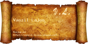 Vaszil Lajos névjegykártya
